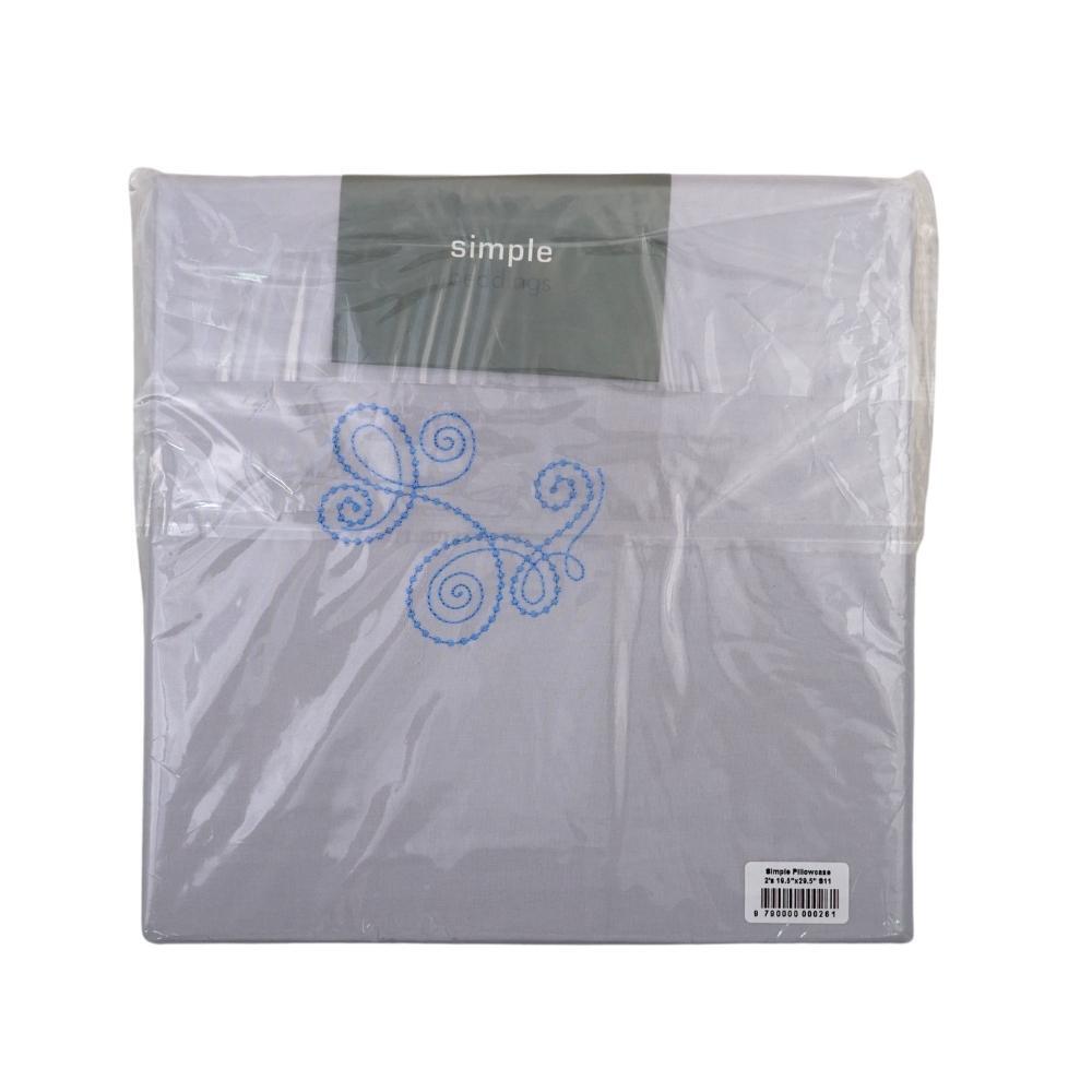 Simple Pillow Case 2PCS 19.5 x 29.5IN Cloud Grey(Fit)