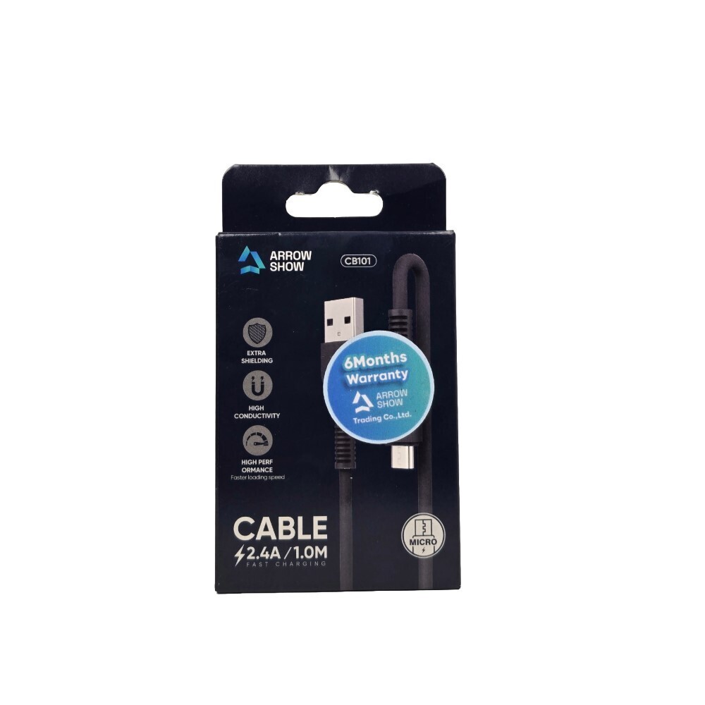 Arrow Show  2.4A USB Android Cable (1M) Black