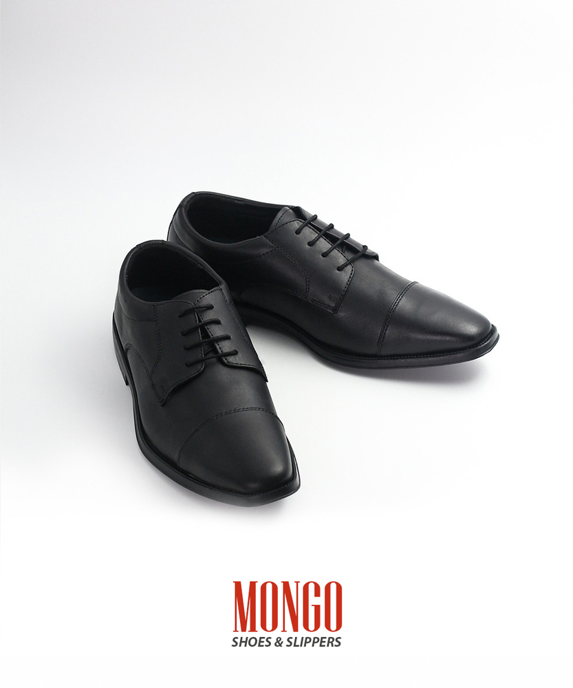 Mongo Cap Toe Shape Derby Shoe (Black) (Size - UK 11)