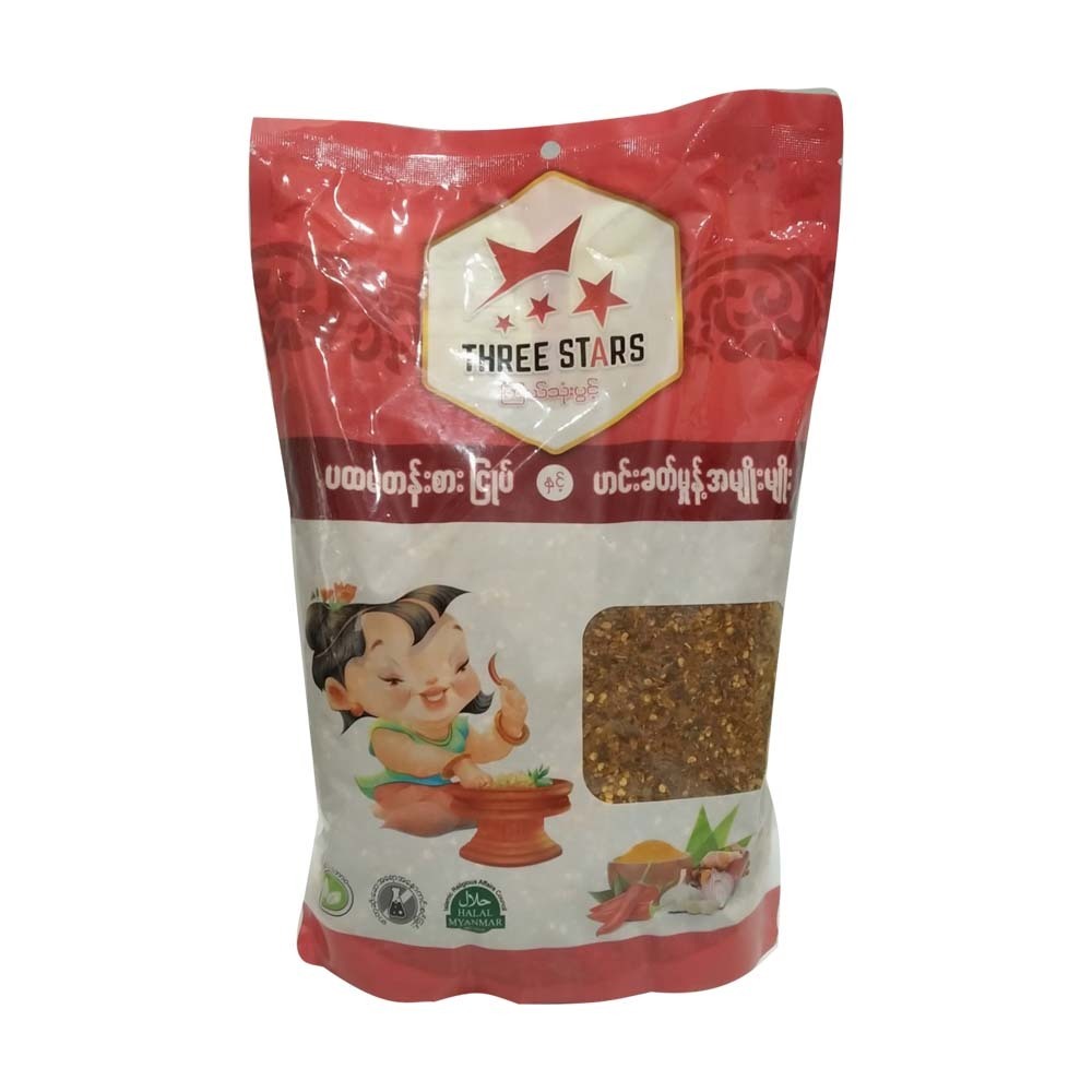 Three Stars Natural Chili Roasted Powder 1 KG