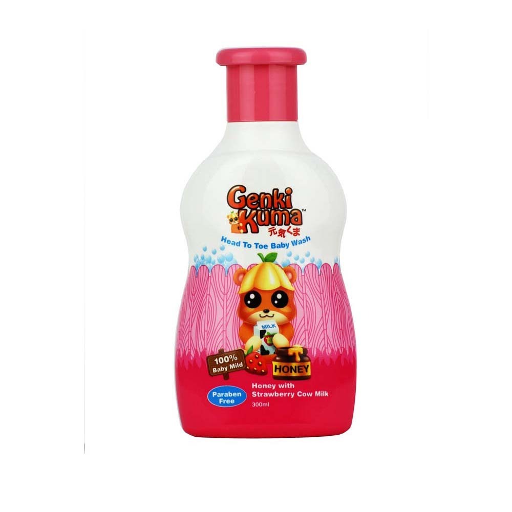 Genki Kuma Head To Toe Wash Strawberry Milk 300ML