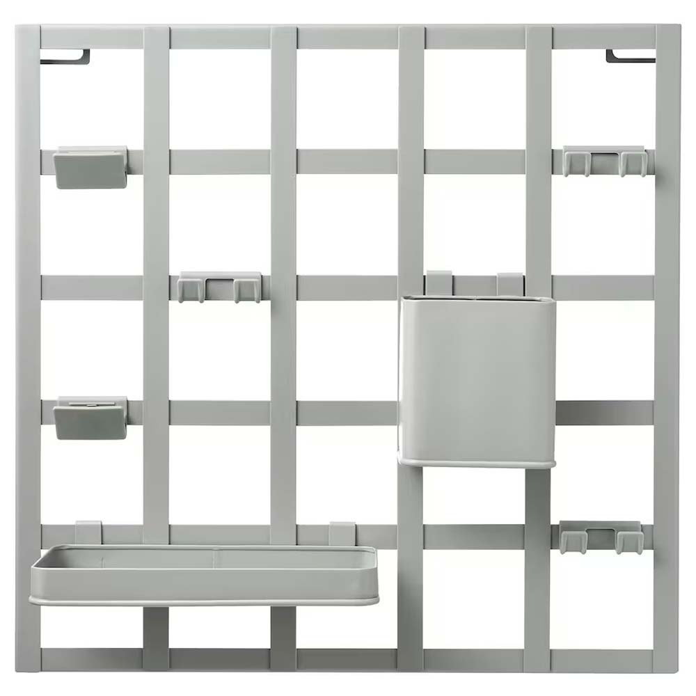 Ikea Snickra 8-Piece Storage Board Set, Grey-Green, 38X38 CM905.182.44