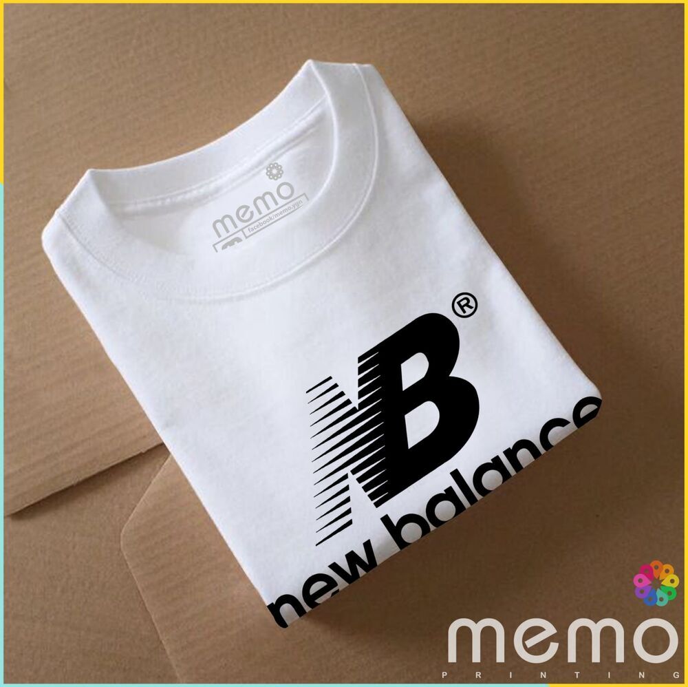 memo ygn New balance unisex Printing T-shirt DTF Quality sticker Printing-White (Medium)