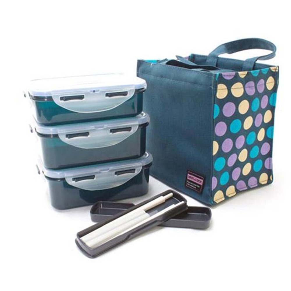 Lock&Lock Lunch Box 3PCS Set With Bag HPL814DBN