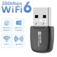 WIFI 6 286.8Mbps USB Dongle 2.4GHz Mini USB WiFi Card Adapter COM0001037N