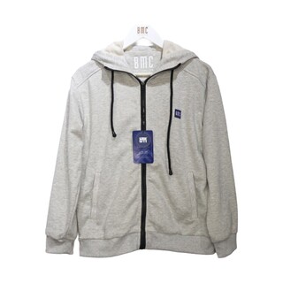 BMC Zip Hoodie 8330076 White Gray Medium