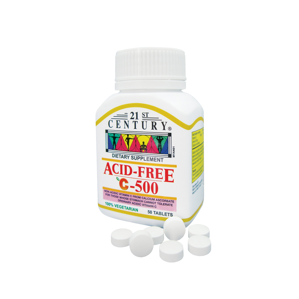 21St Century Acid - Free C 500MG 50Tablets