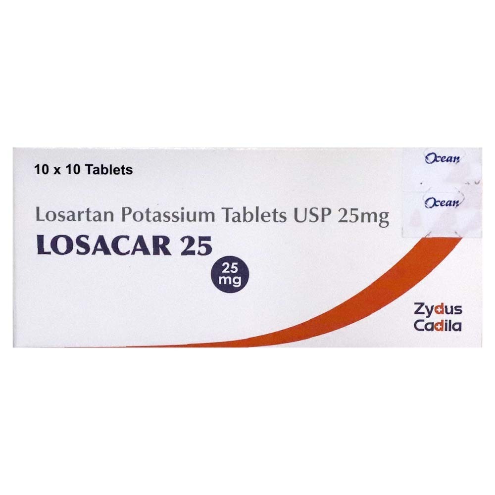 Losacar 25MG Losartan Potassium 10Tablets 1X10