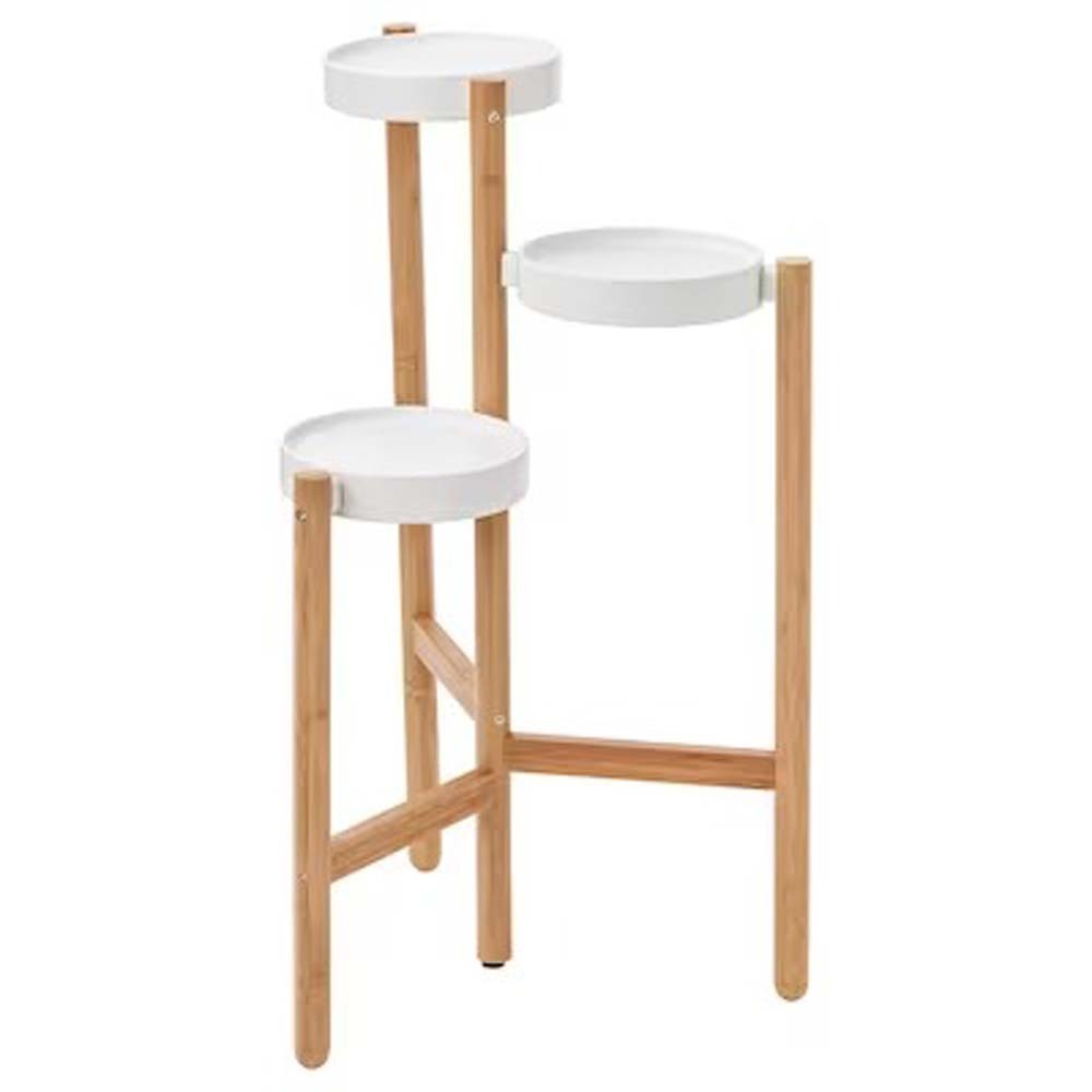 Ikea Satsumas Plant Stand, Bamboo/White, 78 CM Wood 602.949.62