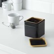 Ikea Blomning Coffee/Tea Tin, 10x10x10CM Black 103.732.02