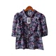 Kudos Floral Chiffon Woman Blouse  B-011 Purple Large