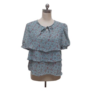 Styluxe Floral Chiffon Blouse  Gray