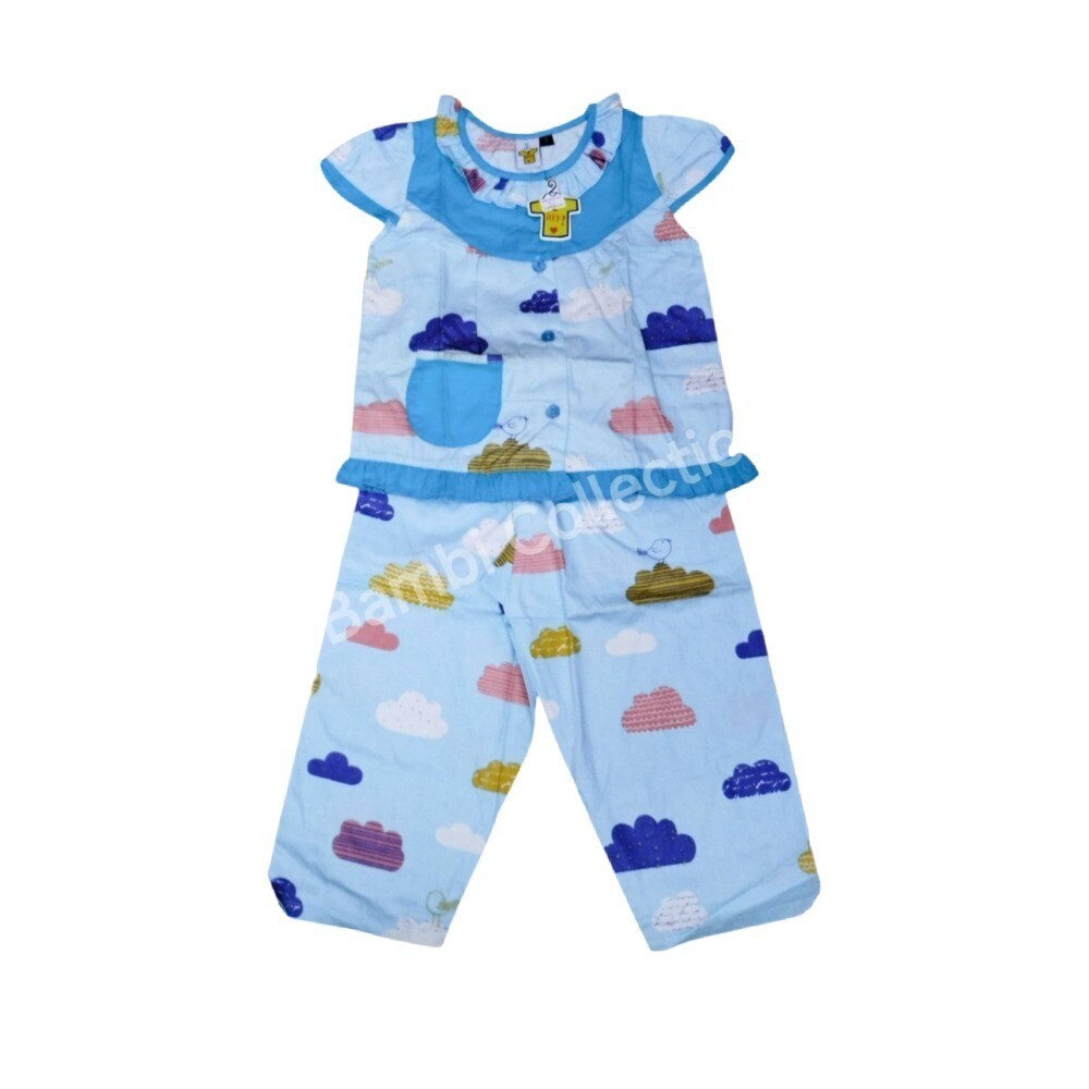 Bambi Baby Night Wear Silk Cotton One Set BAMBI_BABY07_1 Sky Blue (7 Years)