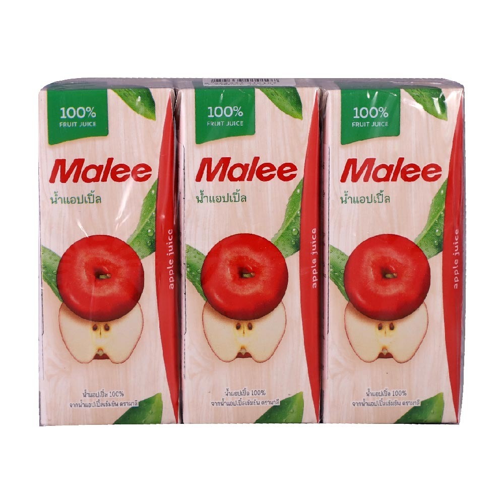 Malee 100% Apple Fruit Juice 200MLx3PCS