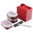 HPL814DBR Lock & Lock Lunch Set With Dots Bag