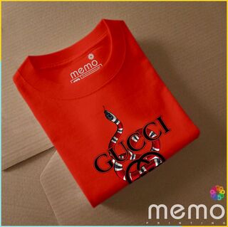 memo ygn GUCCI unisex Printing T-shirt DTF Quality sticker Printing-Red (XXL)