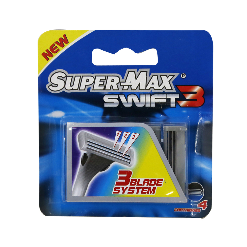 Super-Max Swift 3 Blades System Razor 4 Cartridges (AT281)