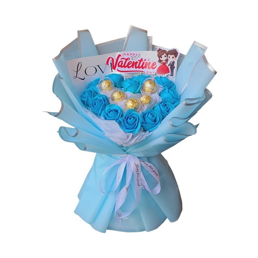 LiLi Floral Blueberry Bliss Artificial Flower & Chocolate Bouquet