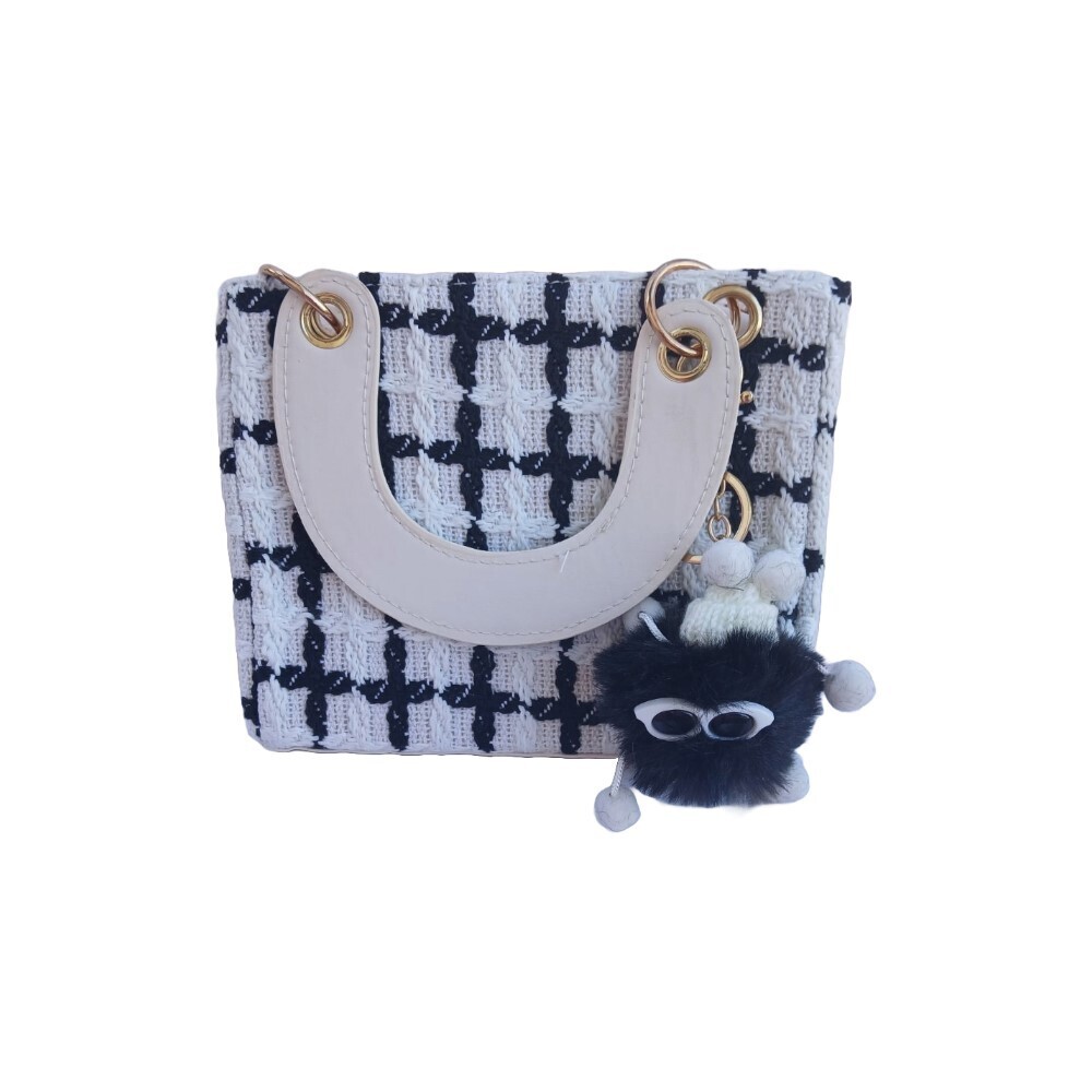 Women Hand Bag (With Keychain) White