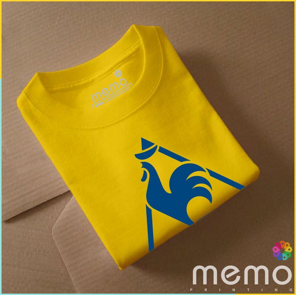 memo ygn Le coq sportif unisex Printing T-shirt DTF Quality sticker Printing-Yellow (XL)