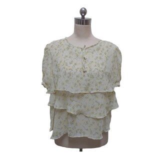 Styluxe Floral Chiffon Blouse  Gray