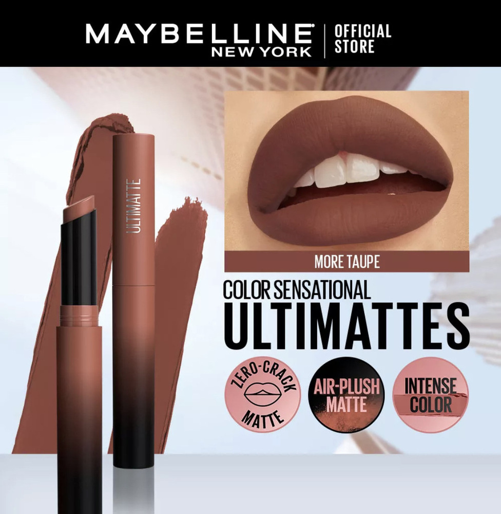 Maybelline Color Sensational Ultimatte Slim Lipstick 1.7G (799 More Taupe)