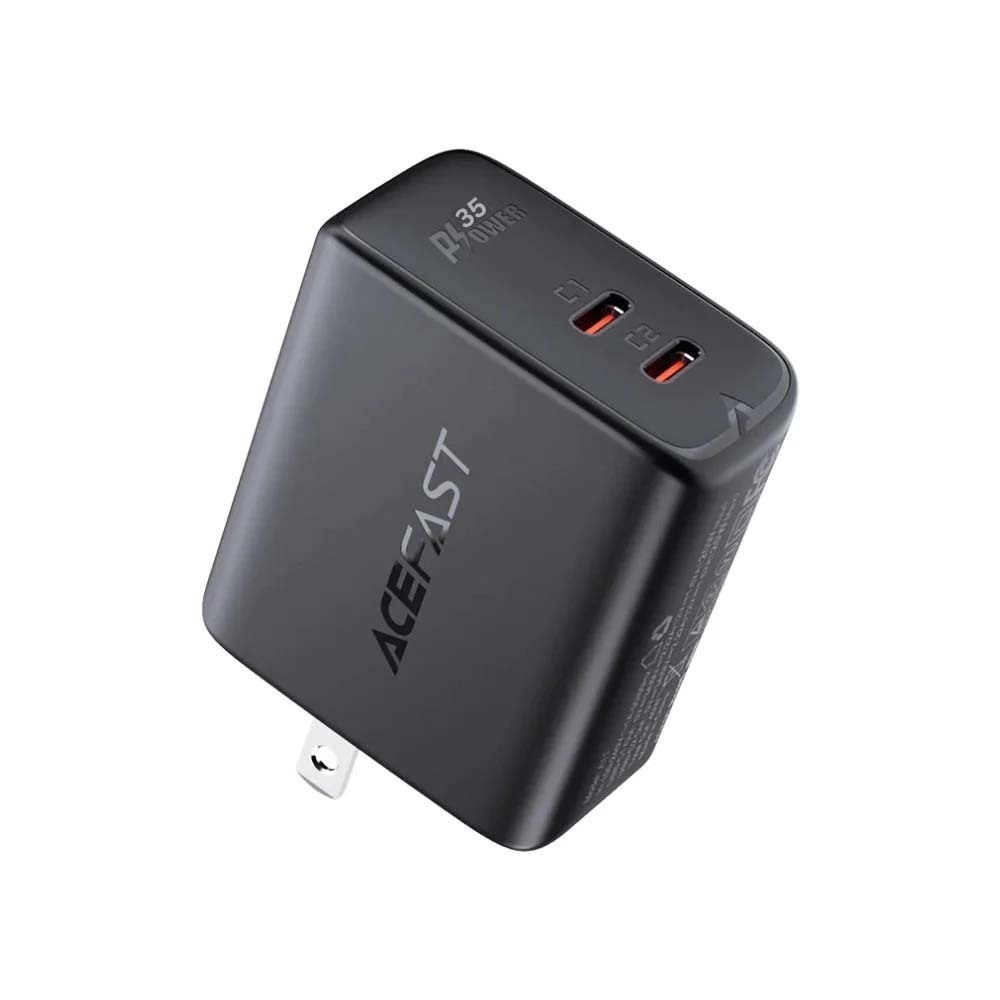 Acefast A51 Pd 35W Gan (USB-C+USB-C) Dual Port Charger Black