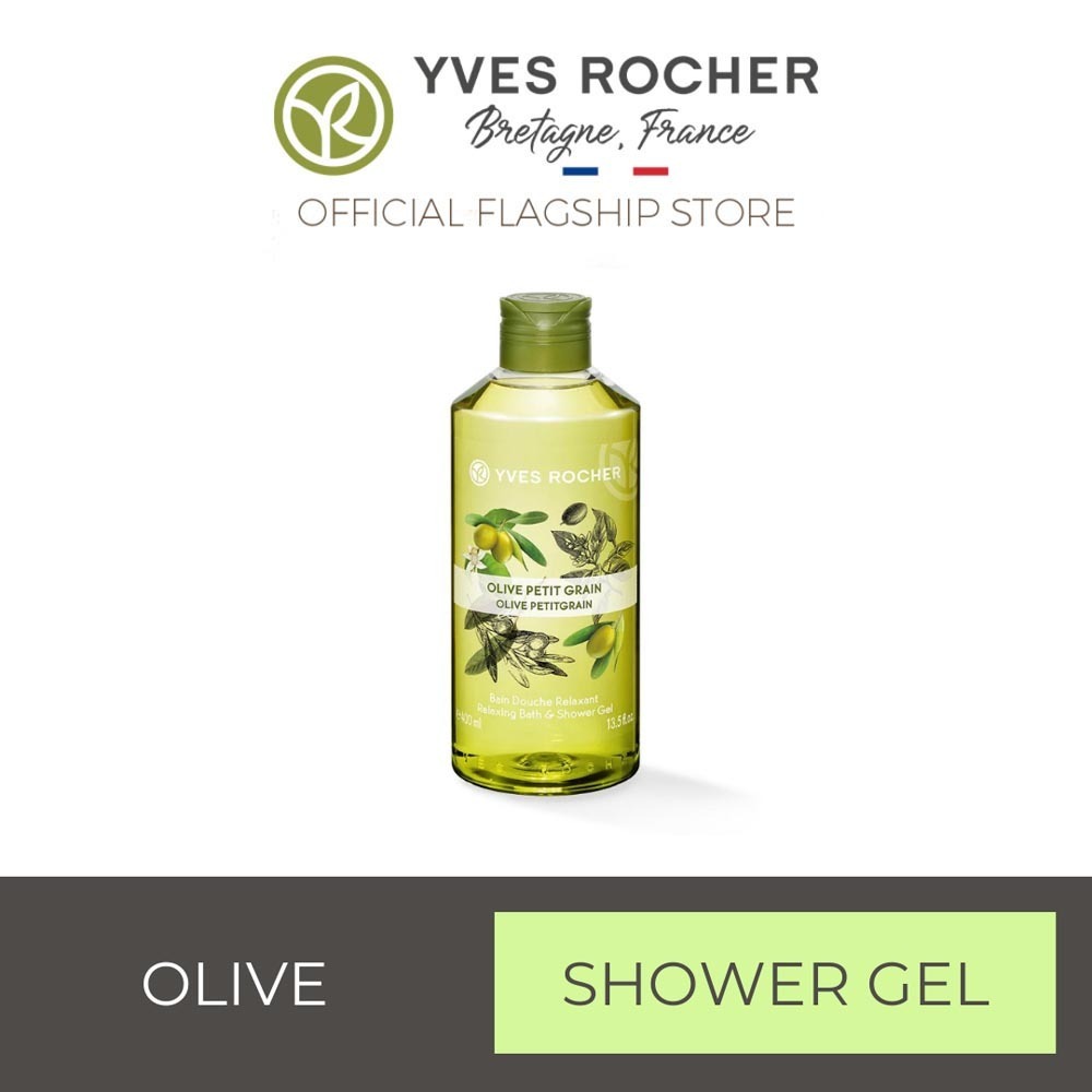 Yves Rocher Relaxing Bath And Shower Gel Olive Lemongrass 400 Ml Bottle - 5936