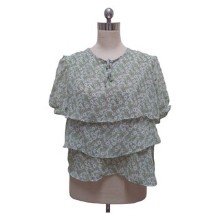 Styluxe Floral Chiffon Blouse  Gray