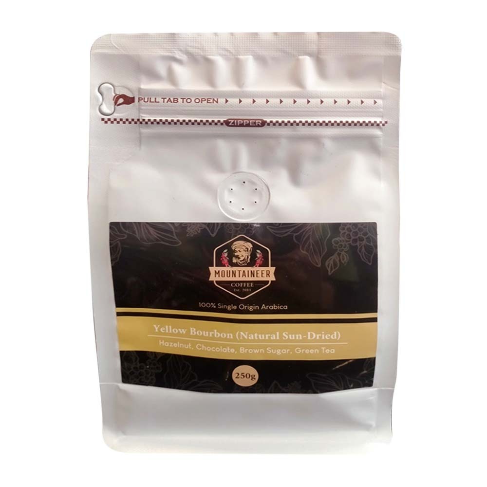 Mountaineer 100% Single Origin Arabica Yellow Bourbon Coffee (Natural Sun-Dried) 250G