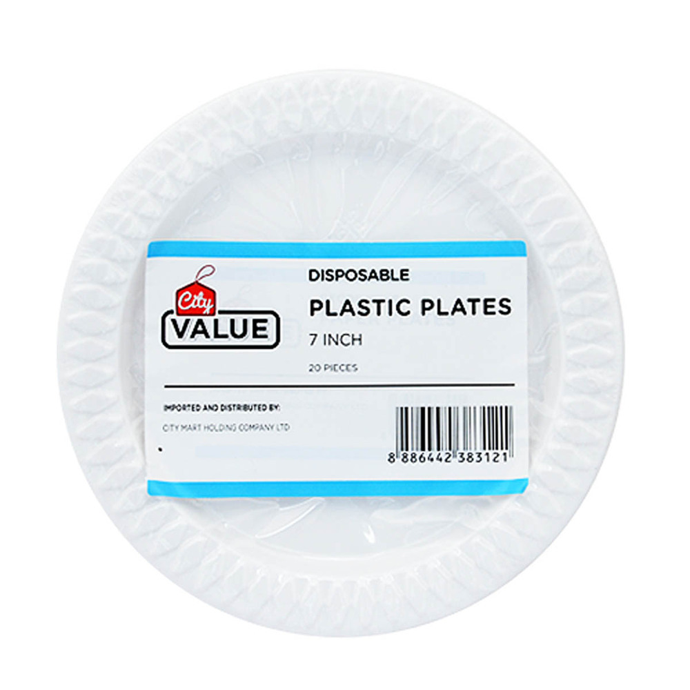 City Value Plastic Plates 7IN 20PCS