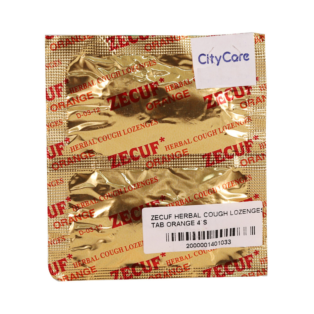 Zecuf Herbal Cough Lozenges Orange 4Lozenges