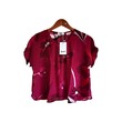 Kudos Floral Chiffon Woman Blouse Magenta Pink B-007 Medium