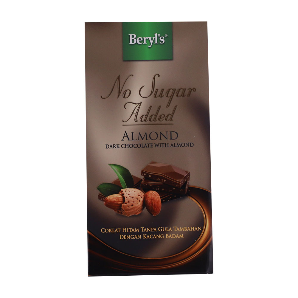 Beryl`S Almond Dark Chocolate No Sugar Added 85G