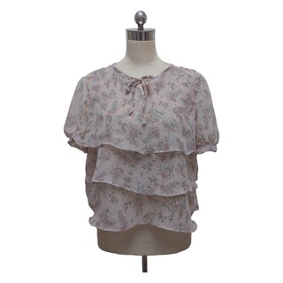 Styluxe Floral Chiffon Blouse  Gray