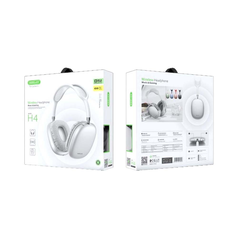 Gerlax H4 Wireless Powerfull Bass Headphone (White)