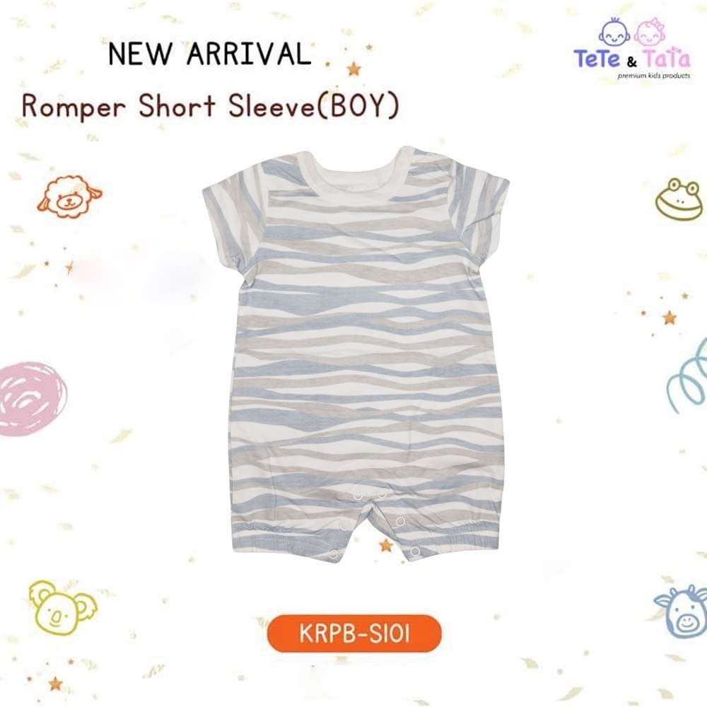 Te Te & Ta Ta Boy Romper Short Sleeves Blue 9-12 Months (1Pcs) KRPB-S101