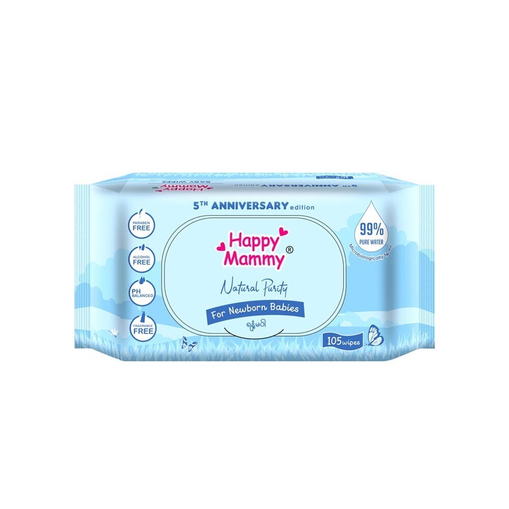 Happy Mammy Baby Wipes 105PCS (New Born)