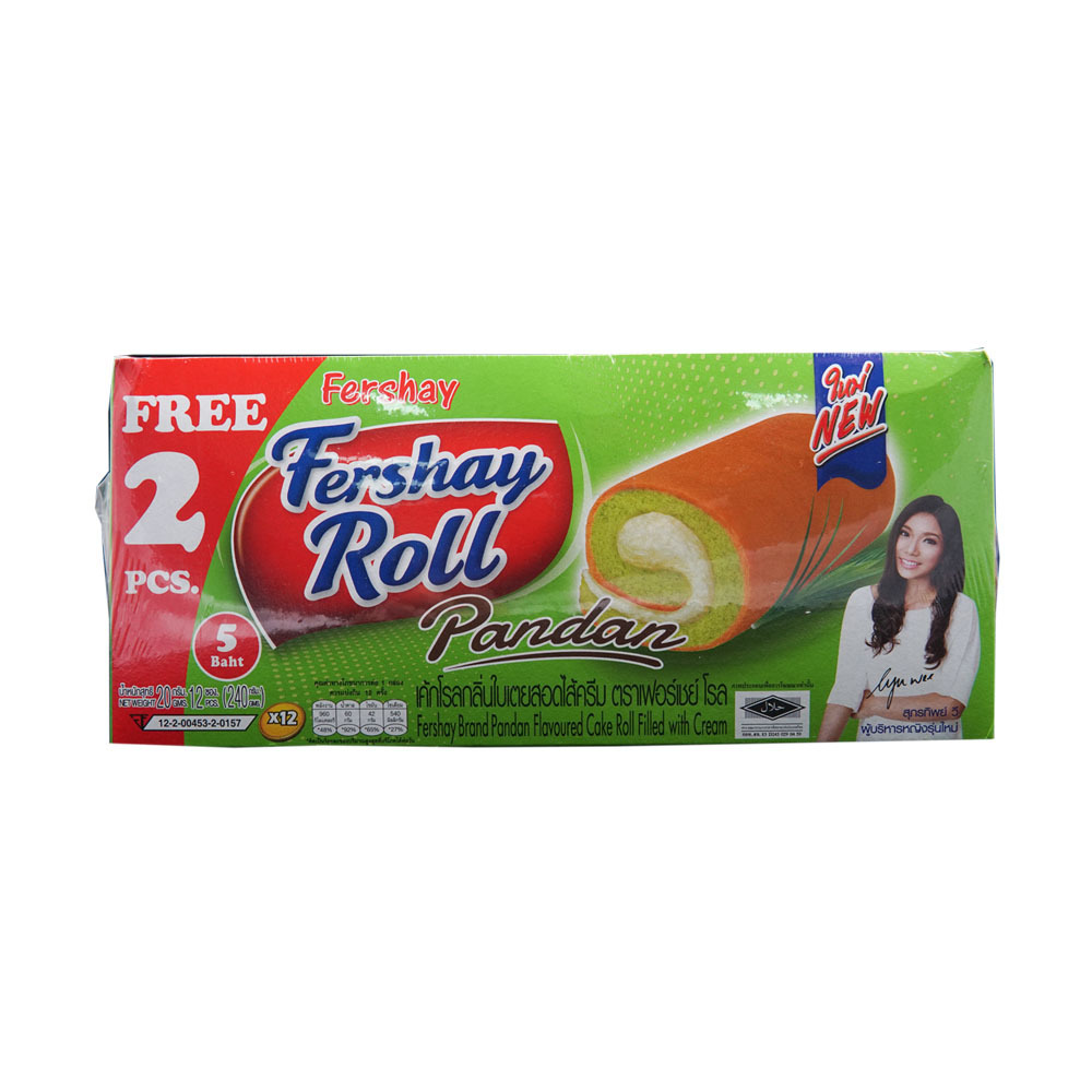 Fershay Roll Pandan Cream Cake 240G