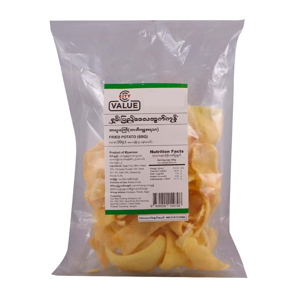 City Value Fried Steamed Potato BBQ 50G