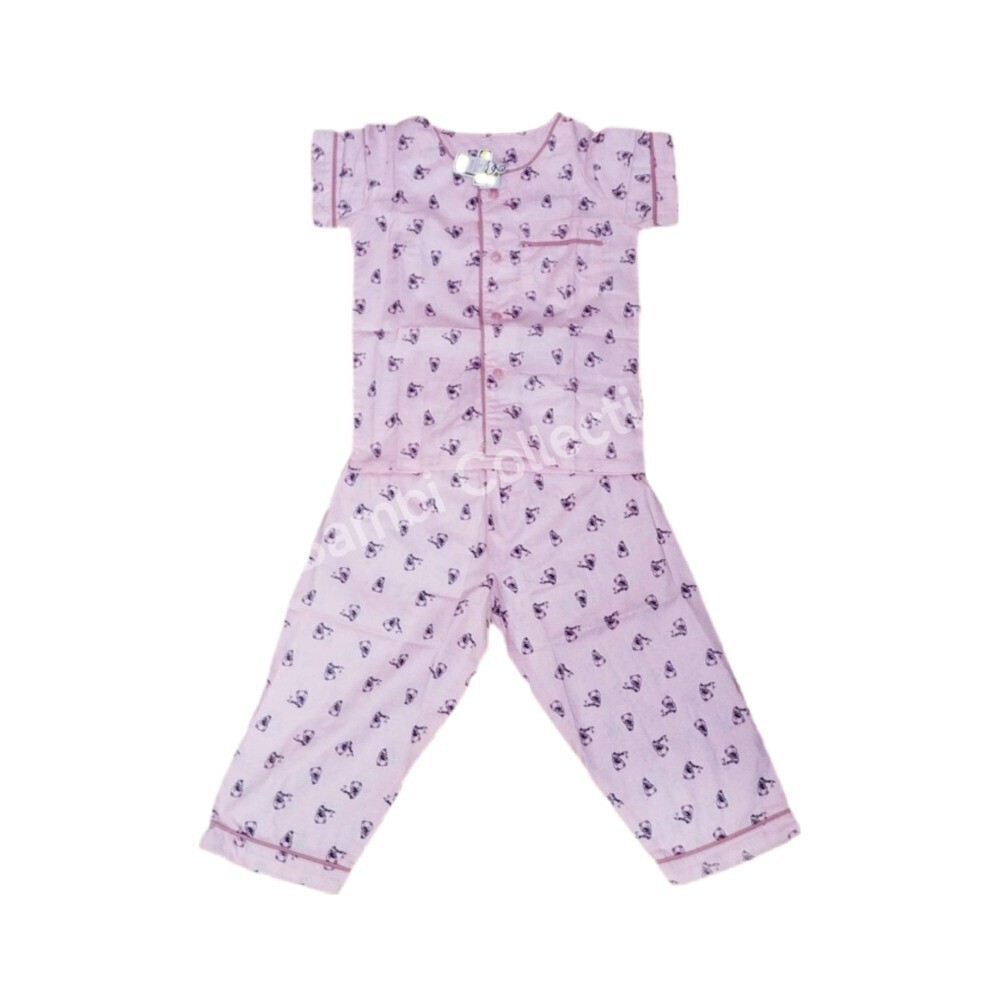 Bambi Baby Night Wear Silk Cotton One Set BAMBI_BABY07_5 Baby Pink (7 Years)