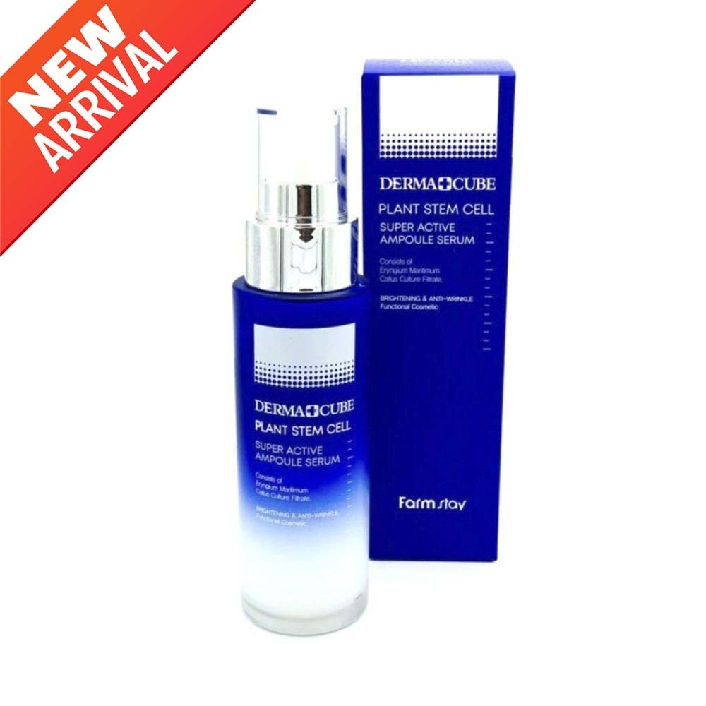DERMA+CUBE PLANT STEM CELL SUPER ACTIVE AMPOULE SERUM 100 ML