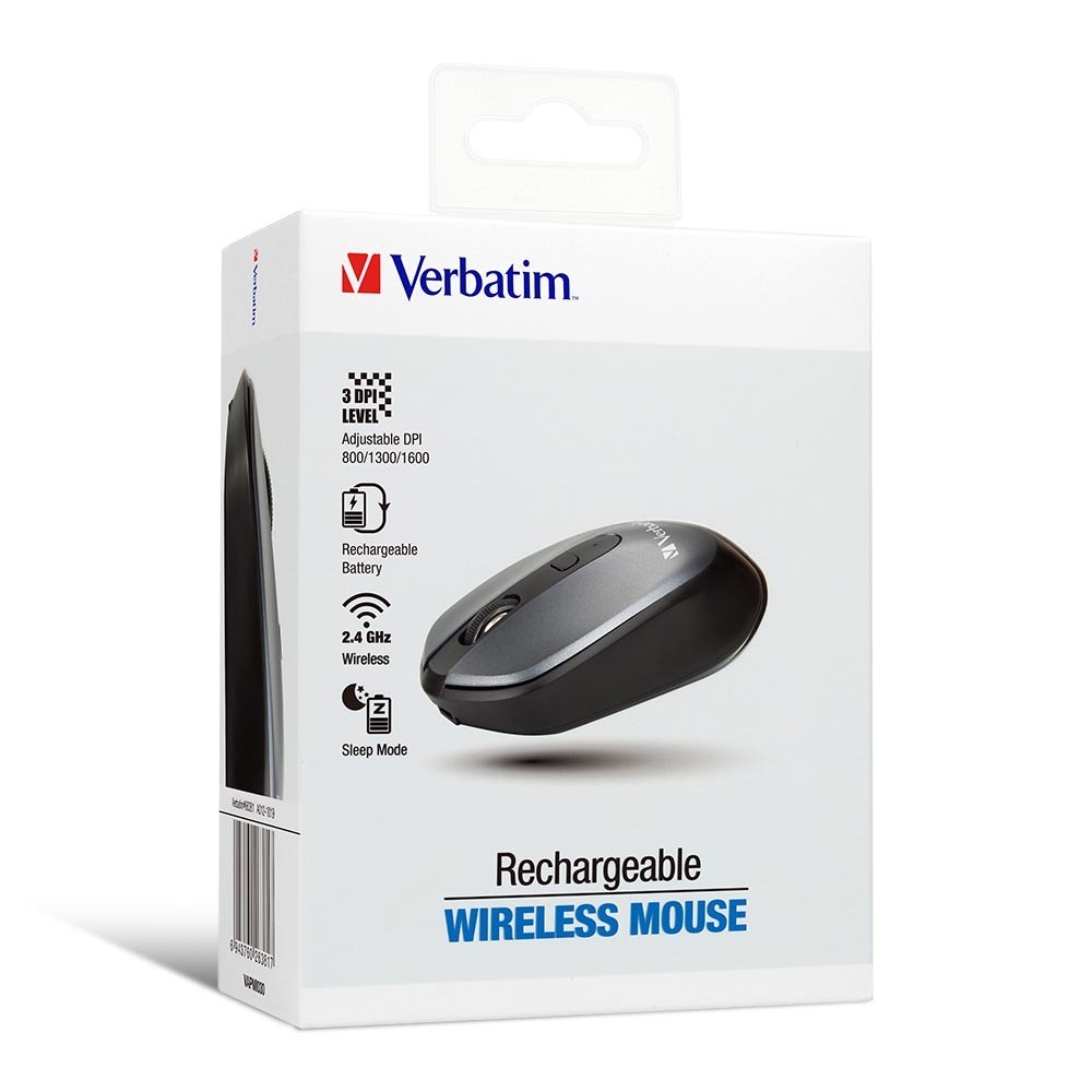 Verbatim Rechargable Mouse Grey