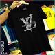 memo ygn Louis Vuitton unisex Printing T-shirt DTF Quality sticker Printing-Black (Small)