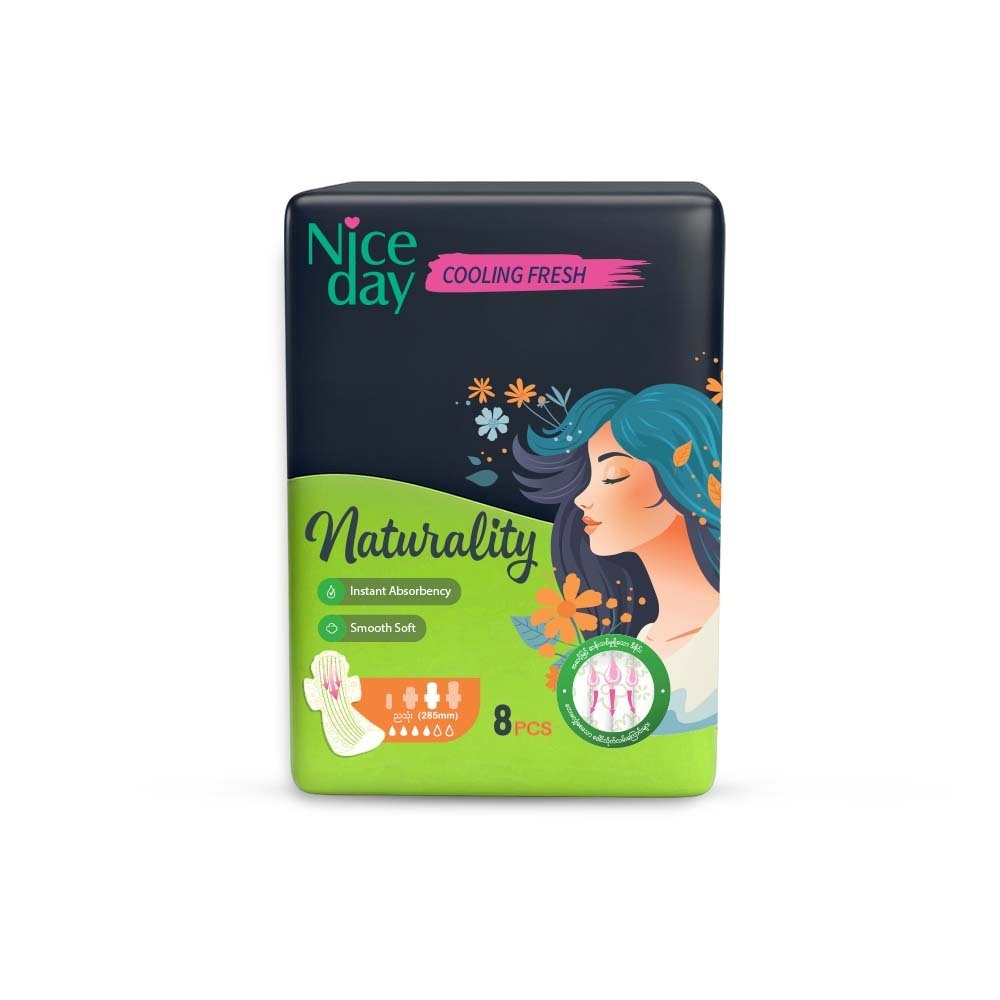Niceday Sanitary Napkin Naturality Colling Fresh Night Use 285mm x 8PCS