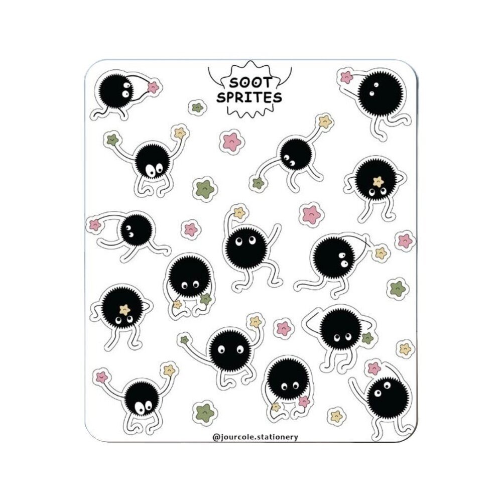 Jourcole  Soot Sprites Sticker 1  Sheet 3x4inches JC0022 black