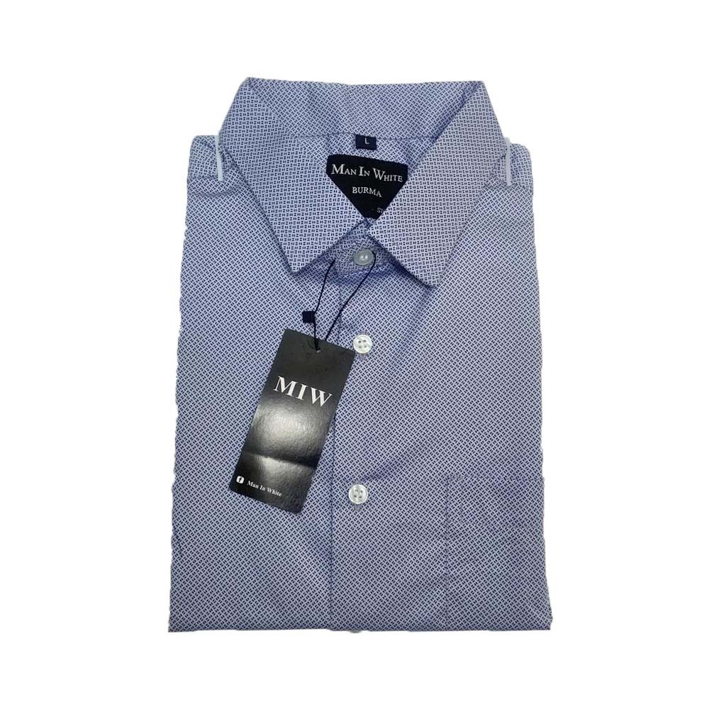 ချည်သားအစက်နှစ်စက်ဒီဇိုင်းရှပ်အင်္ကျီ (L)