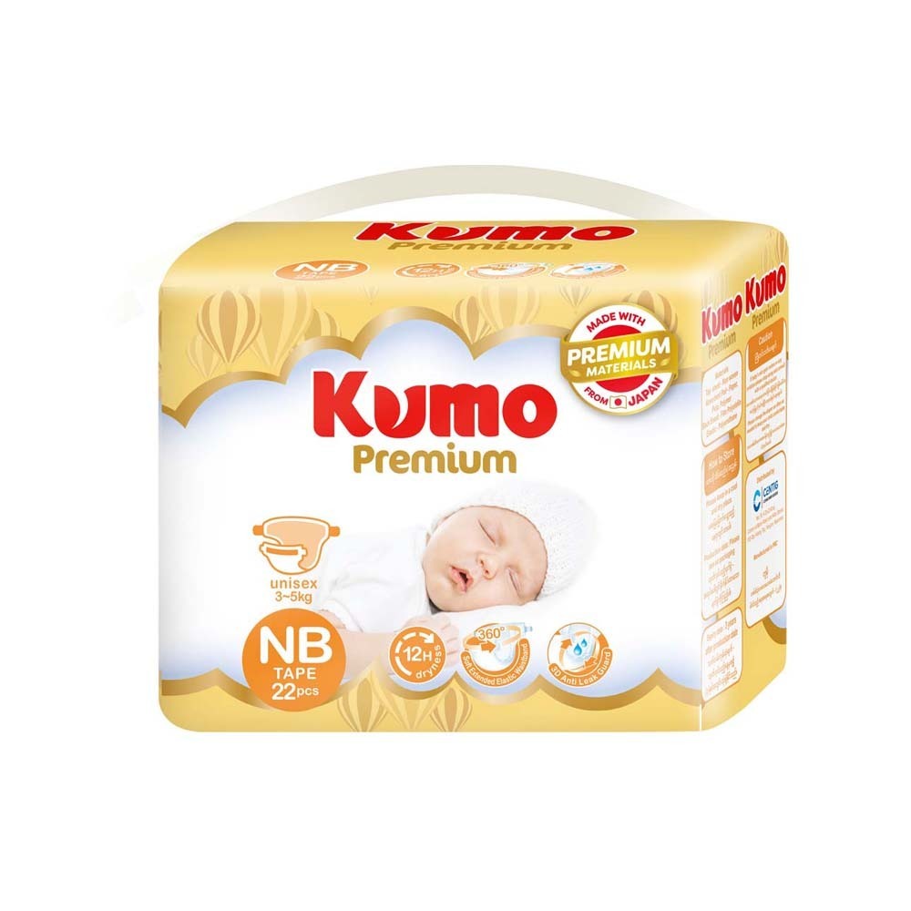 Kumo Premium Baby Diaper (Nb) Tape 22Pcs