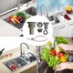 Jaramy 7CM Kitchen Sink Strainer Basket With Flexible Pipe 3PCS Set