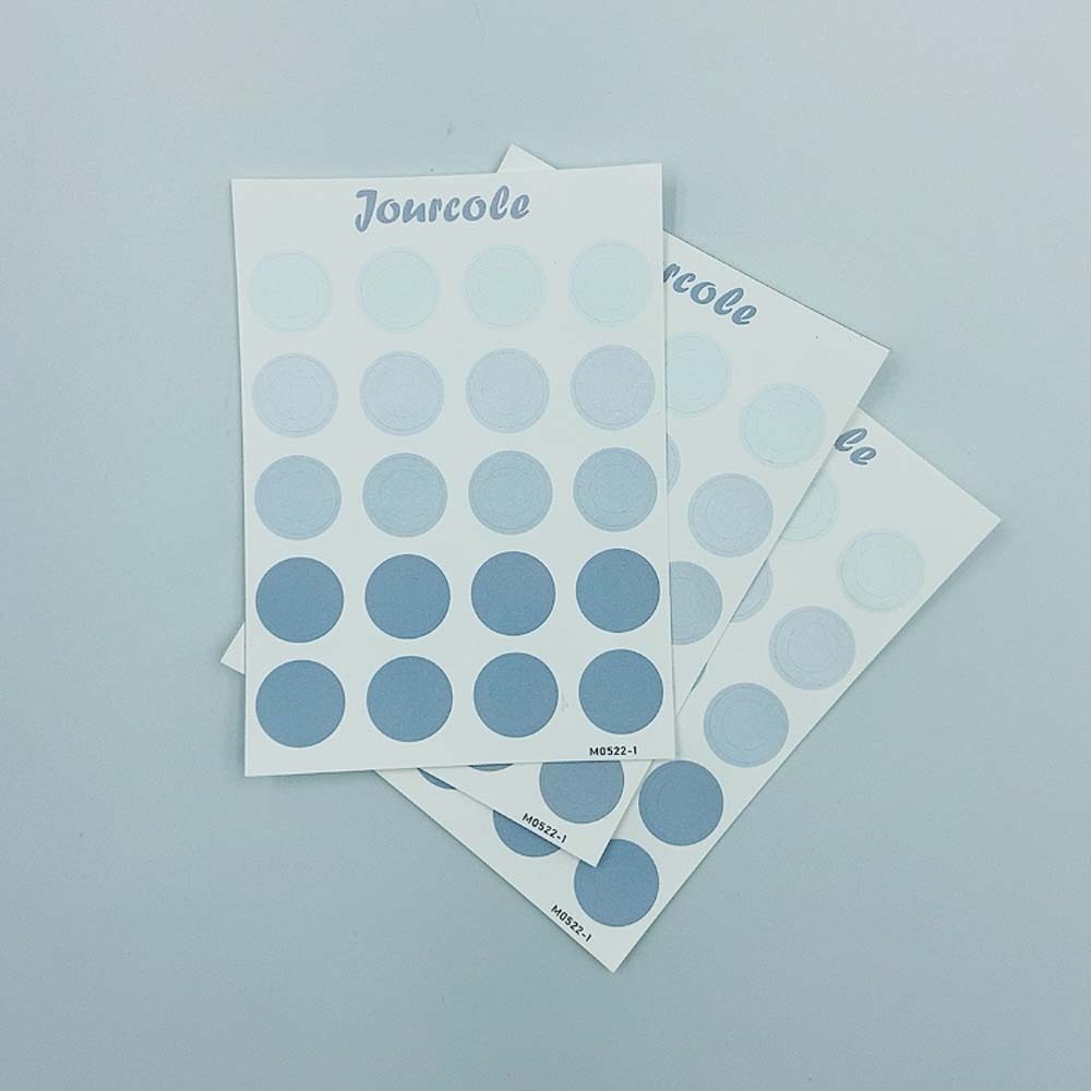 Jourcole  Circles and Dots Sticker One Sheet Journaling Deco Sticker  3.5x5inches JC0019 Blue